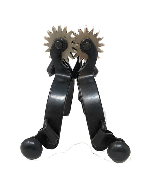 AJ Tack Baby Black Steel Spurs