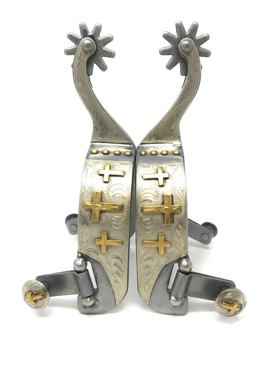 AJ Tack Men's Sweet Iron Triple Cross Spurs