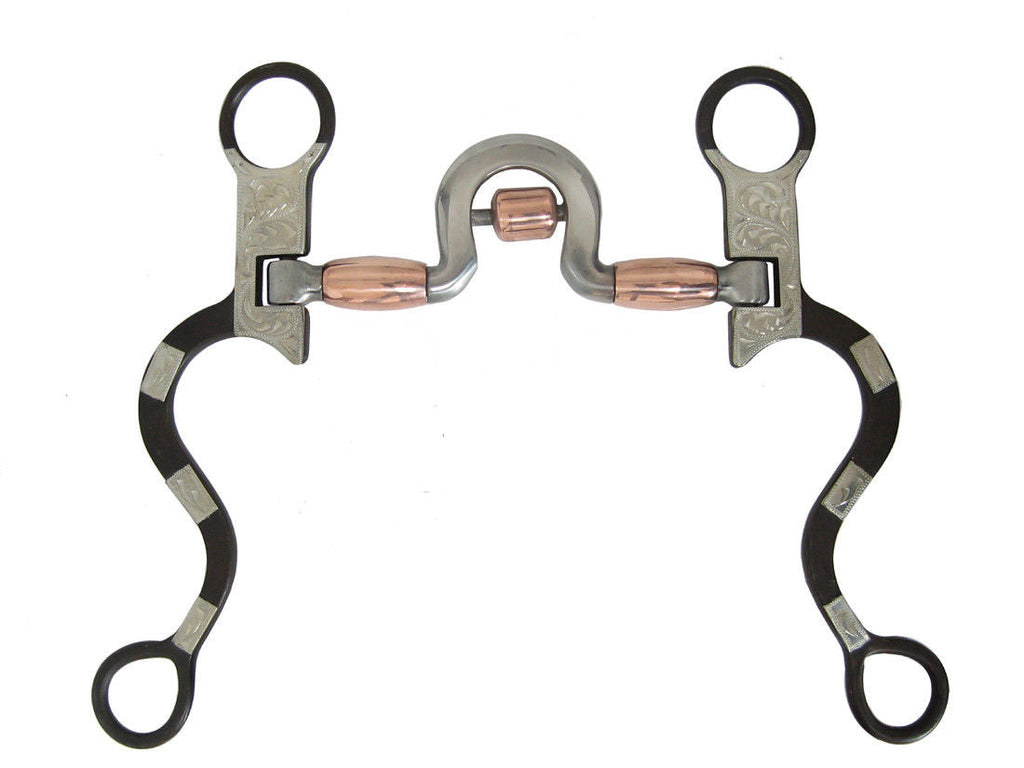 AJ Tack Engraved Spoon Bit with Copper Barrels