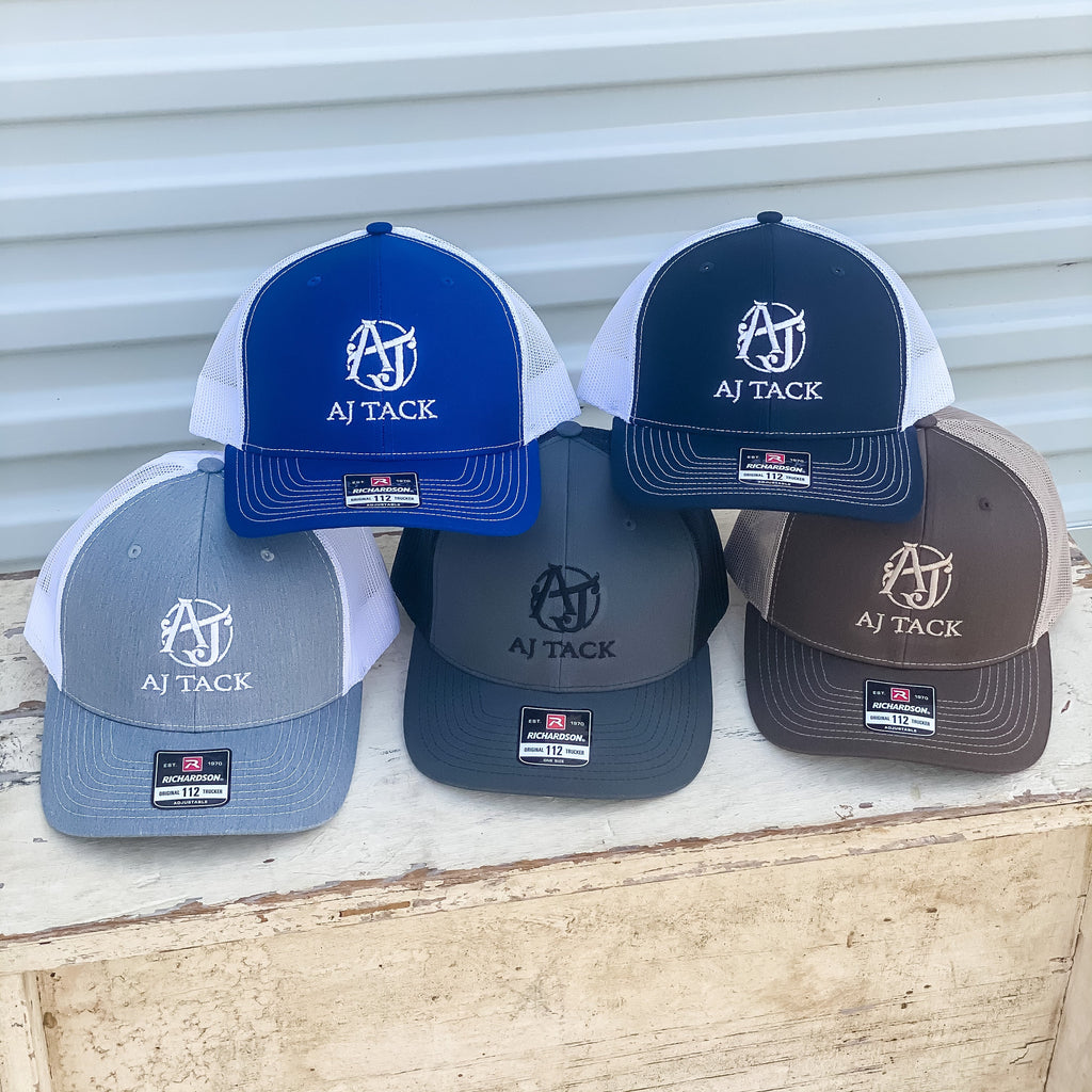 AJ Tack Brown Embroidery Mesh Back Cap