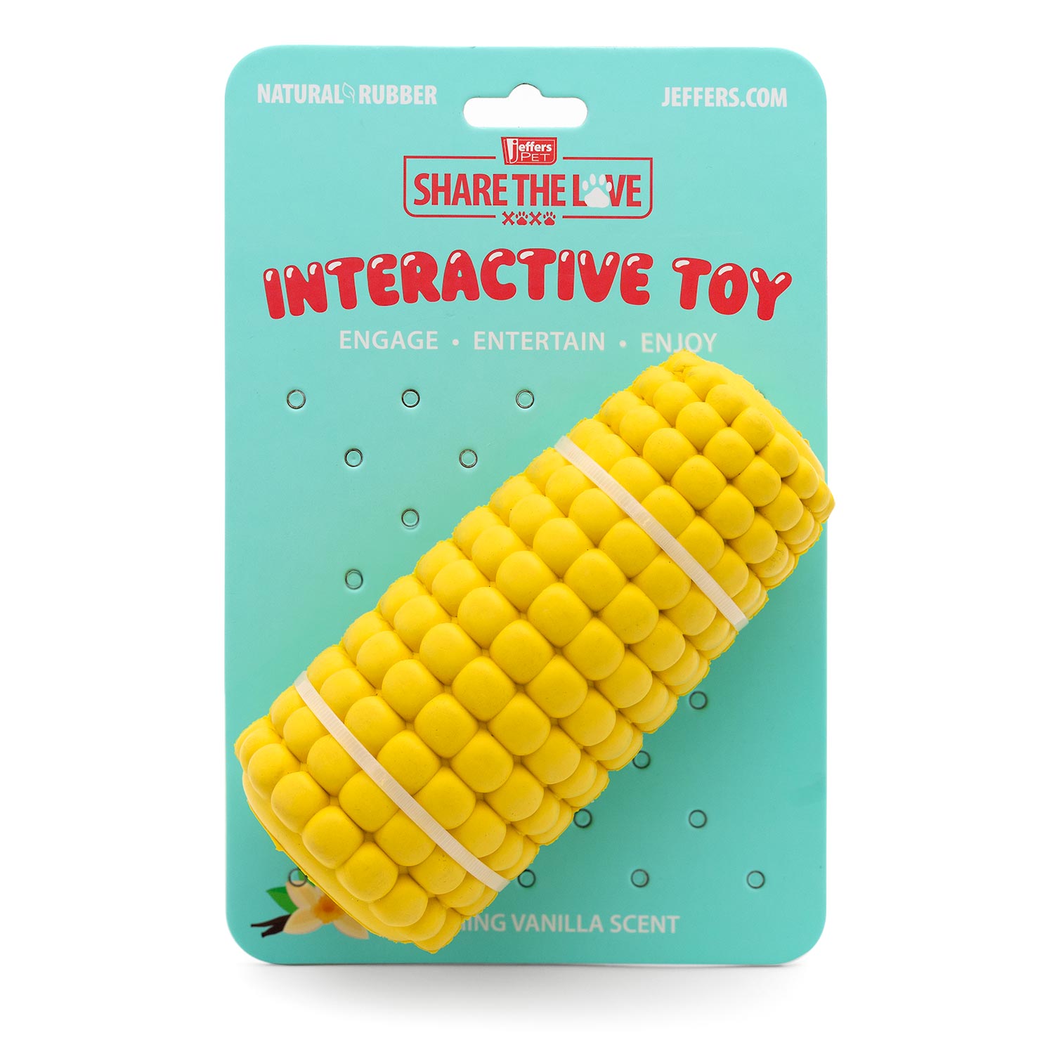 Jeffers Corn Cob Natural Rubber Stuffable Treat Dispenser Dog Dental Chew Toy