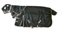 AJ Tack 1200D Waterproof Turnout Horse Blanket with Hood - Black